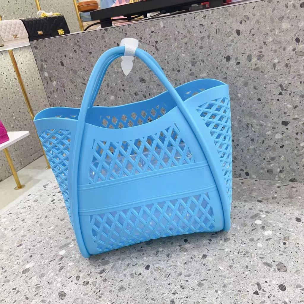 Сумочка из силиконового желе: Полая конструкция, многоцелевое использование: для покупок, пикников, пляжа, ванны и овощей.