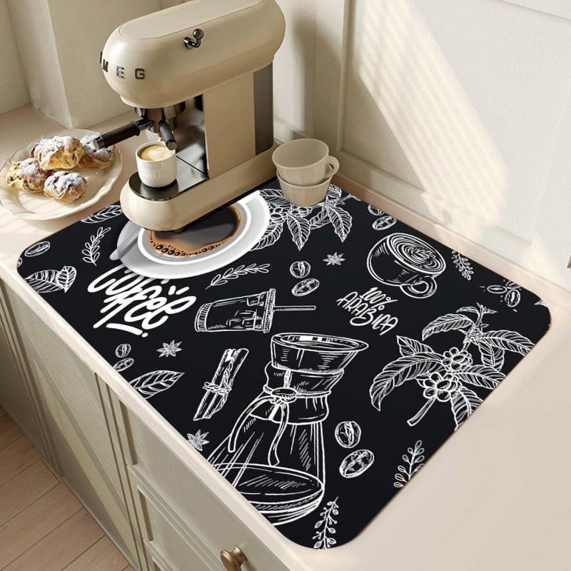 Коврик для кофемашины Впитывающий Нескользящий Коврик для столешницы кухни Коврик для слива Кухонный Впитывающий Нескользящий Коврик