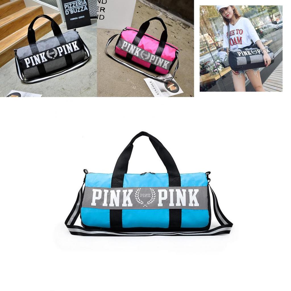 Розовая холщовая сумка-даффл Victoria's Pink для йоги с вневременным дизайном для школы и спортзала