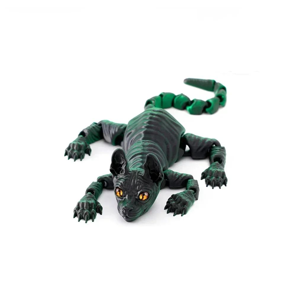 Подарок для мальчика 3D-печатная фигурка кошки сфинкса, реалистичная бесшерстная кошка, милые подарки для мальчика, подвижные игрушки-непоседы для влюбленных, домашний декор