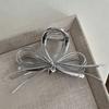 Leather Rope Bow Hair Accessory Silver Color Elegant Hair Claw Shark Hair Clip  Party Occasion