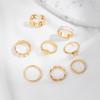 8 шт./компл., комплект колец в стиле хип-хоп с золотой цепочкой для женщин, простые кольца на палец с геометрическим рисунком в стиле панк, трендовые ювелирные аксессуары