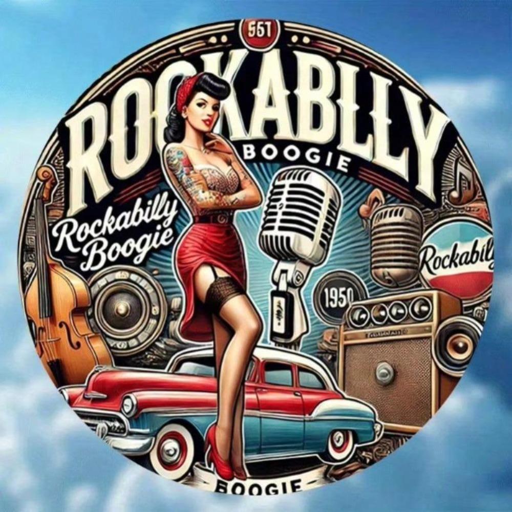 Винтажная металлическая табличка Pin-up Girl в стиле Рокабилли, Круглая настенная art, Декор для дома, Подарок