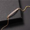 Stylish Women's Rhinestone Bracelet With Gold Plated Chain And Classic Look
