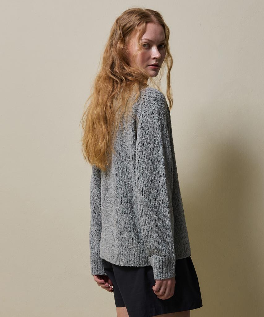SHINE ON YOU Cotton Blend Loose Knit_ Soft Melange Gray