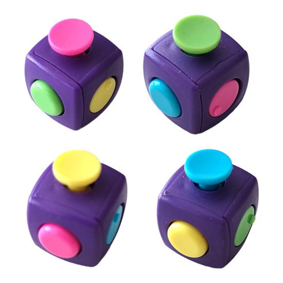 Stress Relief Clicker Cube Toy Portable Anti-Anxiety Relaxation Cube Home Office Silent Calming Cube Sensory Toy