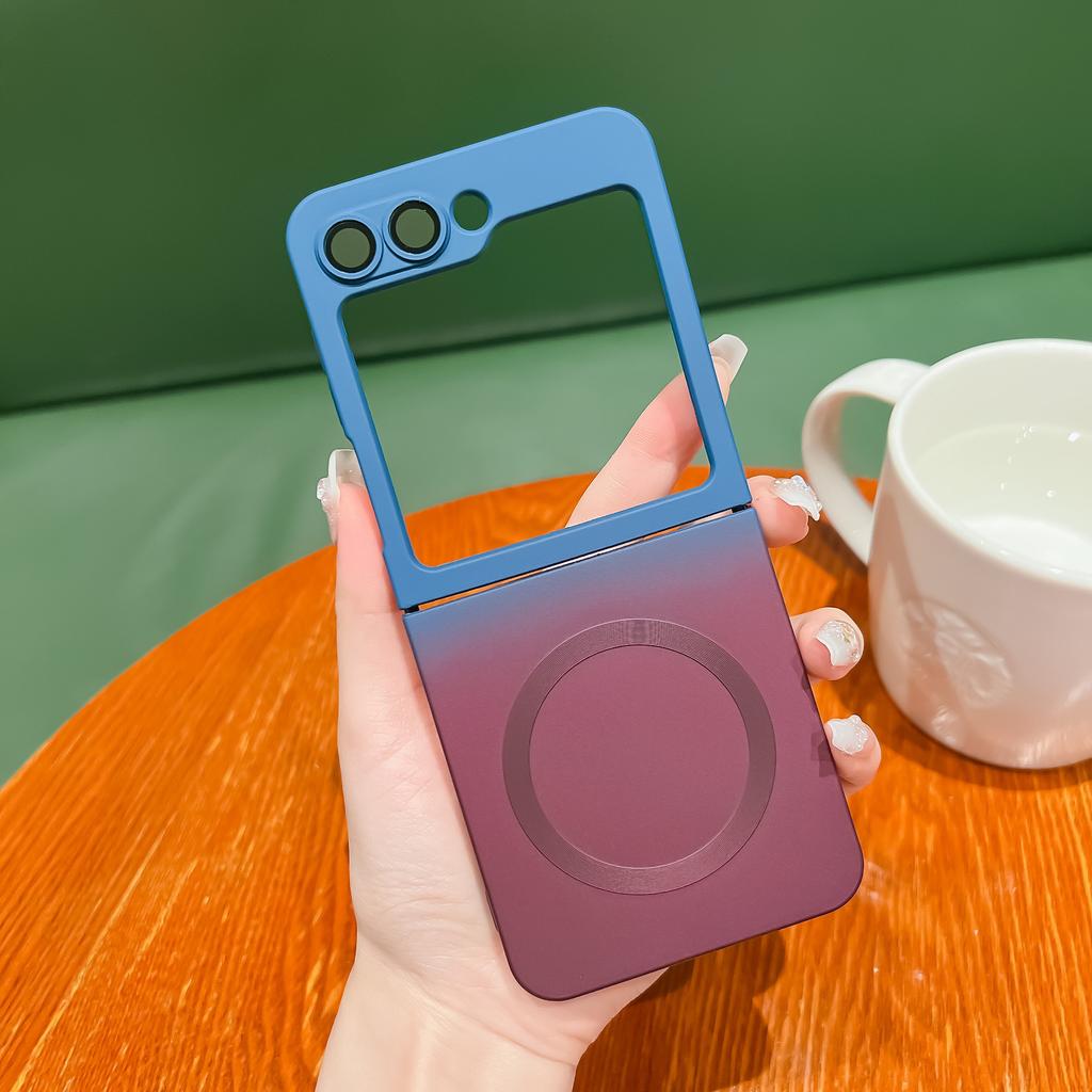Samsung ZFlip7 Liquid Magnetic Suction Mobile Phone Case Suitable for Flip5 Gradient Soft Shell ZFlip6 Lens Film Full Inclusive Tpu