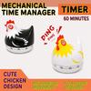 Mechanical Cooking Reminder Hen Shaped Design Egg Timer Clock Creative Time Alarm Device  Daily