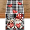 Pumpkin Buffalo Plaid Fall Table Runner, Fall Maple Leaves Kitchen Dining Table Runner Decoration for Thanksgiving Party Decor 13x72 Inch