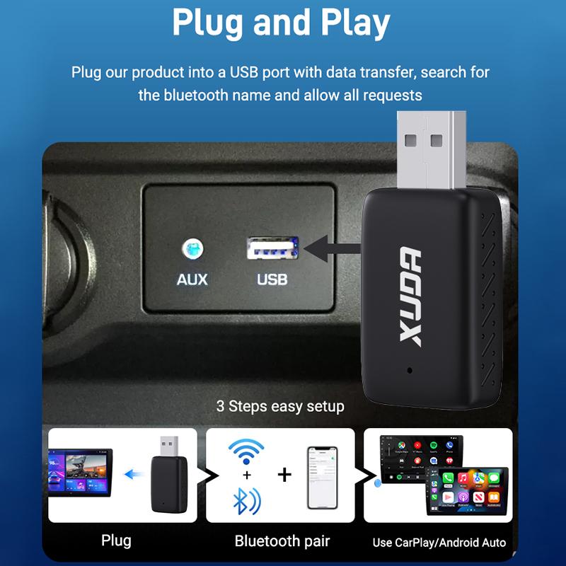 XUDA 2025 НОВЫЙ беспроводной Carplay и Android Auto 2in1 smart Mini Box WIFI BT Auto Connect для Toyota Volvo Benz MG Kia MAZDA FORD
