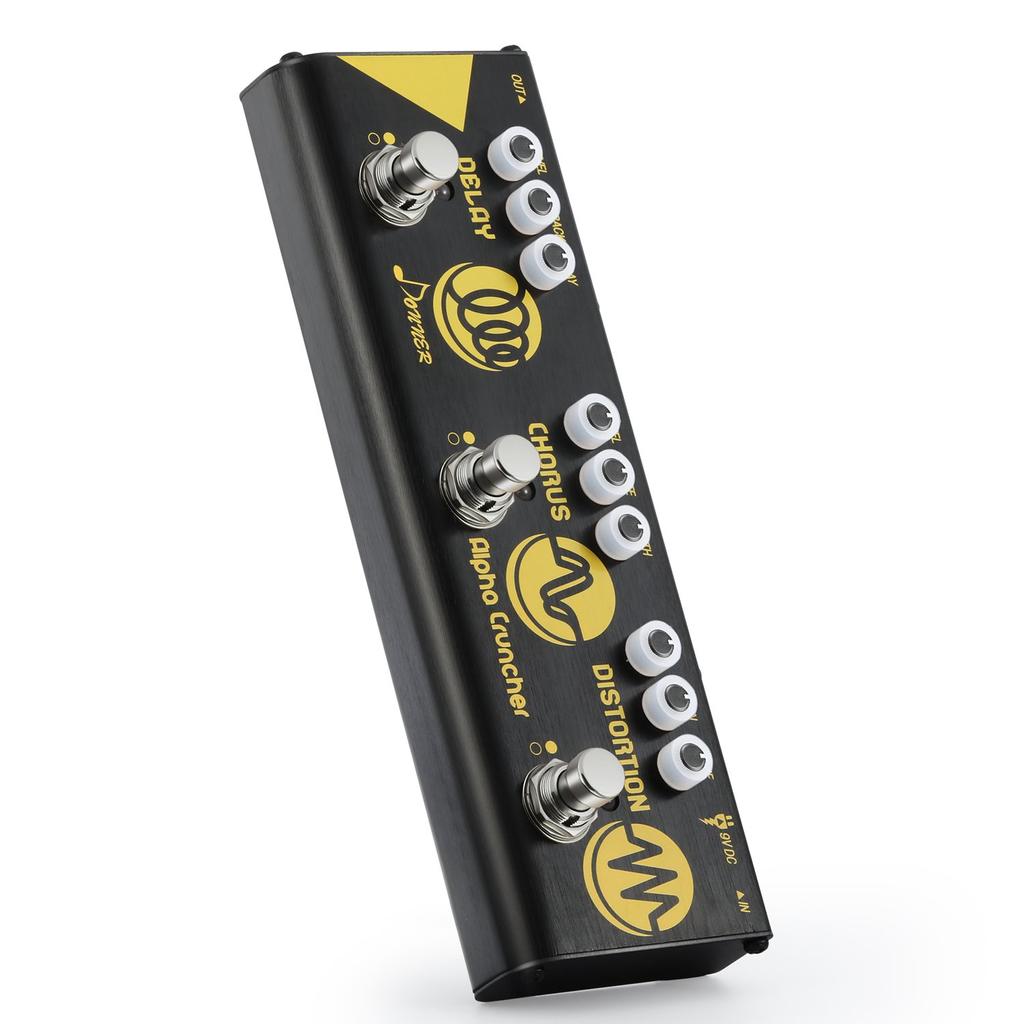 Donner Multi Effector for Guitar Alpha Cruncher 3 Effects Digital Circuit Compact "Delay, Chorus, Distortion"