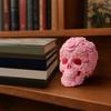 3D Printed Rose Skull Figurine, Durable Plastic Gothic Skull Flowers Sculpture with Detailed Petal And Bone Texture, Matte Finish Halloween Decor Gift