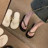 Internet Celebrity High Sense Beautiful Cool Slippers Women's Summer 2025 New Fashion Versatile with Skirt Thick Bottom Flip-flops Women