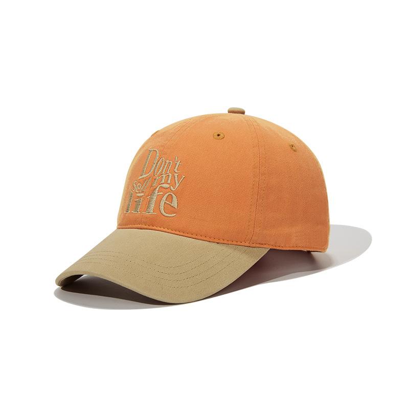 Trendy baseball cap, male and female alphabet embroidery color matching soft top cap, couple sunshade curved brim hat