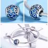 Браслет и колье BAMOER из стерлингового серебра 925 пробы с сияющими сердечками, небесно-голубыми кристаллами и прозрачным цирконием