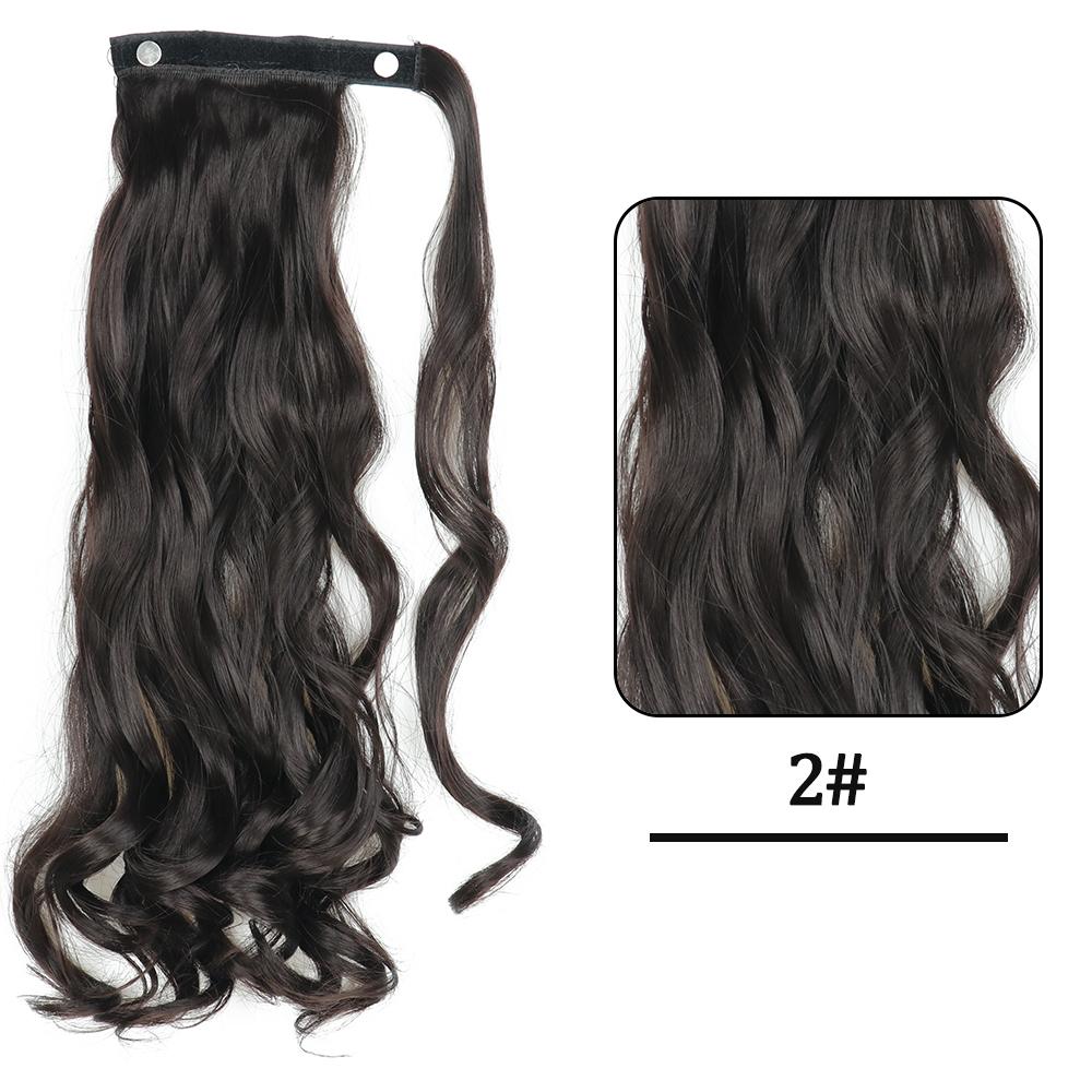 Women Fashion Long Wavy Ponytail Synthetic Fiber Natural Wavy Wrap Around Hair Extensions Daily Wear Long Wavy Hairpiece