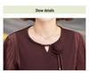 2026 Spring/Autumn Long-Sleeve Knit Top for Middle-Aged Women, Round Neck, Stylish, Age-Reducing, Elegant Base Layer