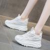 Leather High-value Dad Shoes Women's Ins Trendy Cool Platform White Shoes 2025 Spring and Autumn New Casual Sports Shoes