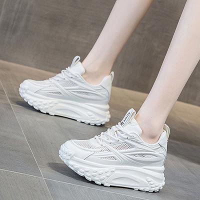 Кожаные дорогие туфли для папы, женские модные классные туфли на платформе белого цвета 2025 года, весна и осень, новые повседневные спортивные туфли