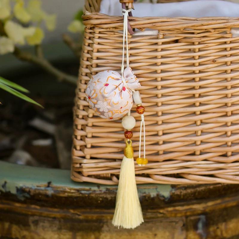 New Chinese-Style Empty Sachet Bags, Small Portable Incense Pouches, Traditional Hanfu and Qipao Hanging Ornaments, Finished Mugwort Sachets, Car