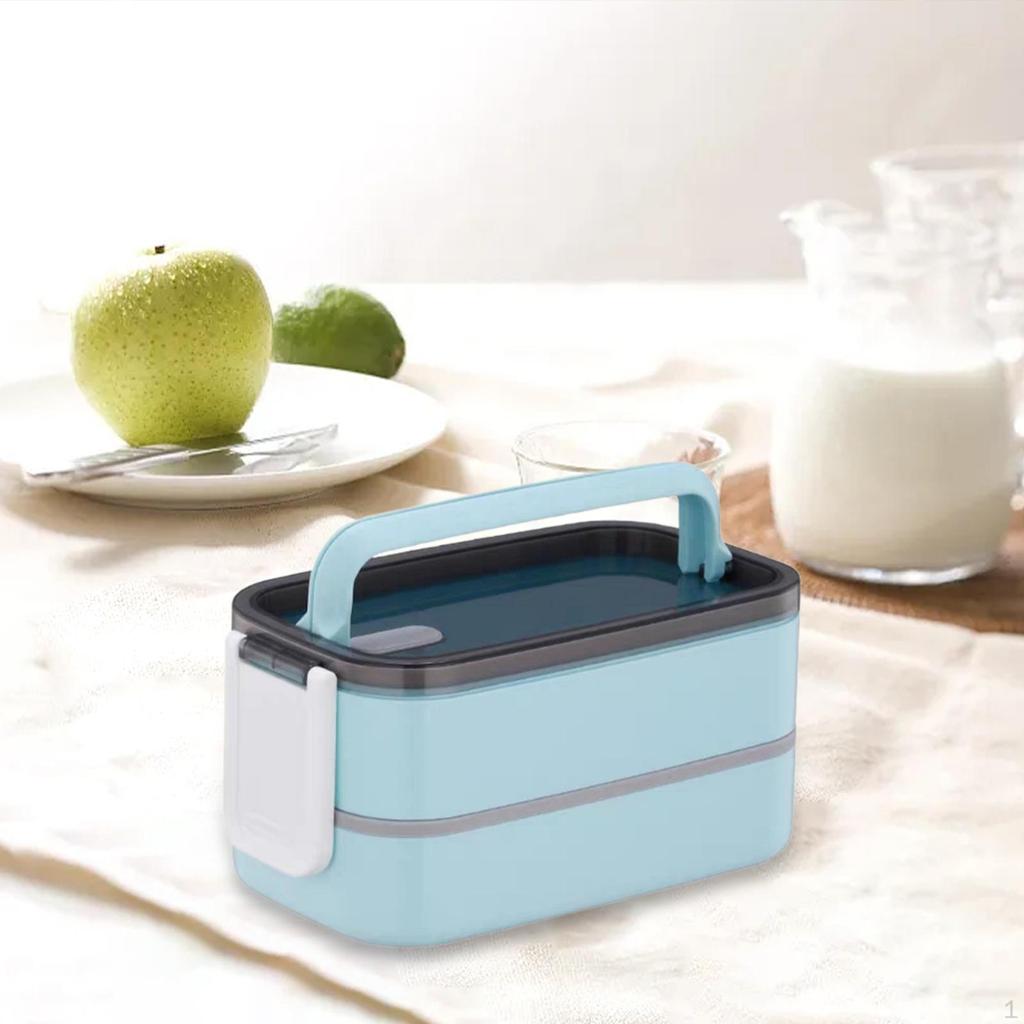 Двухслойный ланч-бокс Bento, герметичный, универсальный с перегородкой для пищевых продуктов для взрослых в кемпинге