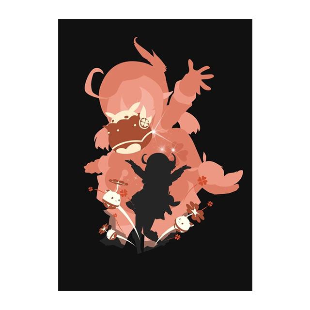 Рамка из цельного дерева для видеоигр Genshin Impact, украшение, фреска, аниме, изображение персонажа, постер, холст, картина, принты для детской комнаты, для современного домашнего декора