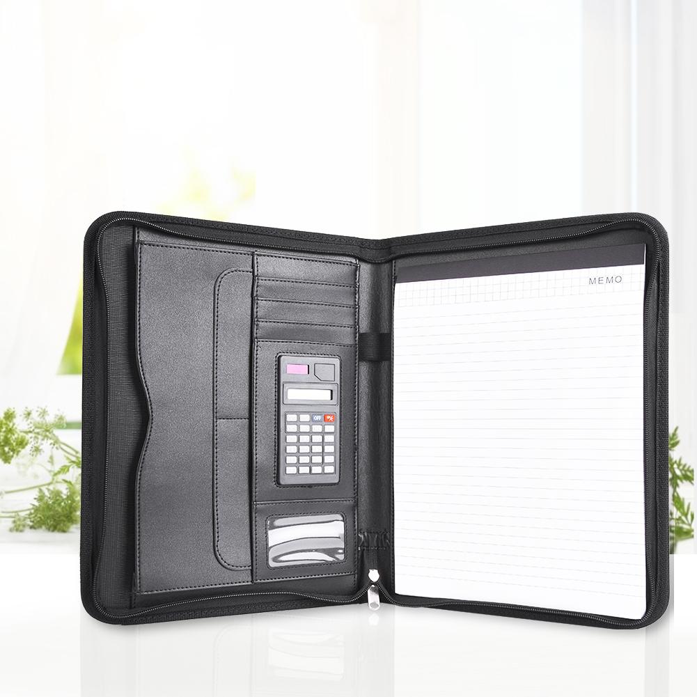 Многофункциональная папка-регистратор формата А4 для деловых встреч с калькулятором и офисными принадлежностями
