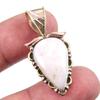 Natural Pink Opal Gemstone 925 Solid Sterling Silver Two Tone Pendant 1.50" p5Q98