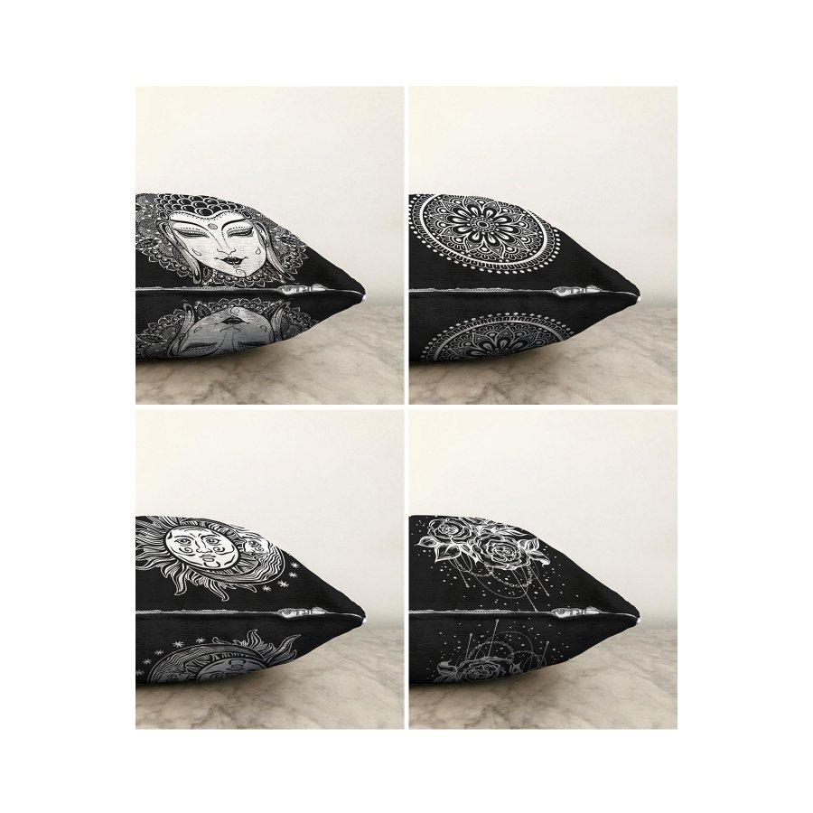 Набор из 4 двухсторонних чехлов для подушек с цифровой печатью