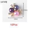 Charm Crystal Button Pink Pearl Embellishment 10x Flatback Flower Rhinestone