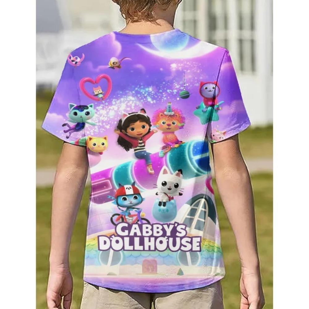 3D T-shirt 2026 NEW Gaby's dollhouse Cartoon Print Clothing Tops Short Sleeves Sports Fashion Streetwear Manga Comic Tees Toddler 3D Printed Anime