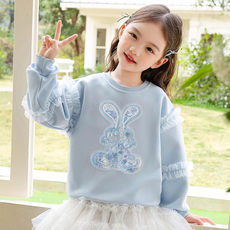 Girls' Sweet Bunny Sequin Pullover Sweatshirt