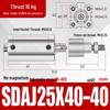 Adjustable Stroke Pneumatic Thin Cylinder - Piston Rod Sizes: 16/20/25/32/40/63