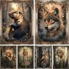 5D Diy Алмазная Художественная Картина Вышивка Животных Лесной Эльф Девушка Волк Картина Алмазная Мозаика Новинка 2025 Стразы Украшение Дома