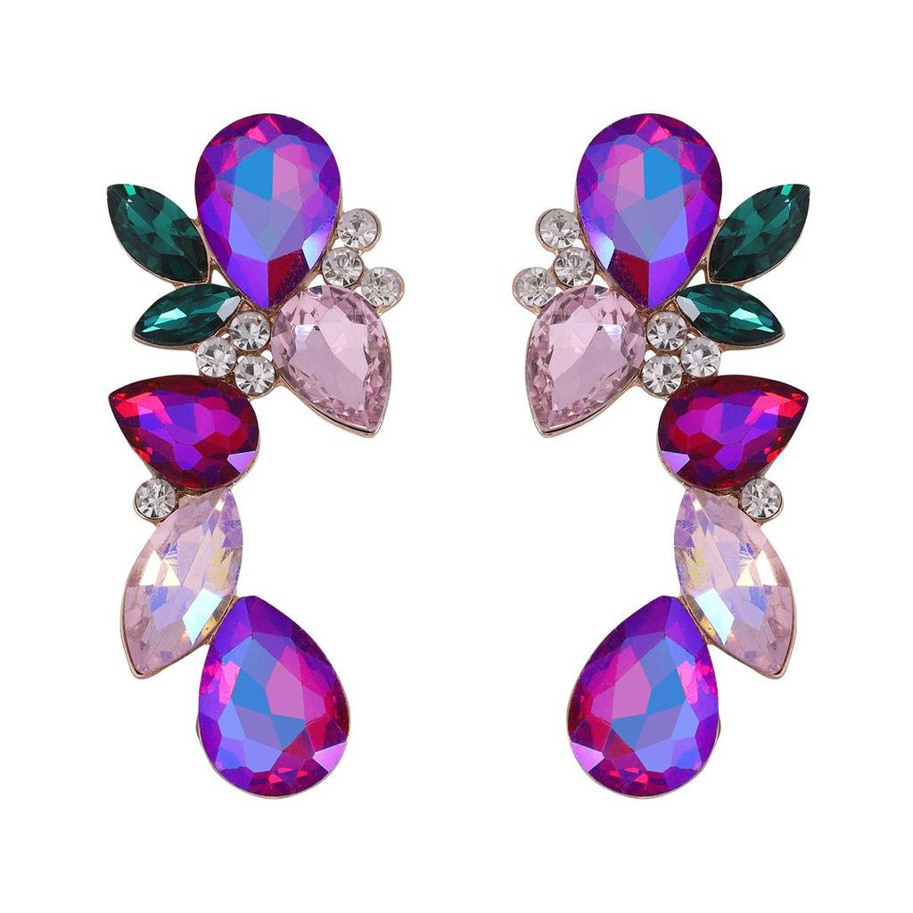 Серьги в форме капли с драгоценными камнями, роскошные стеклянные серьги с бриллиантами, свадебные украшения