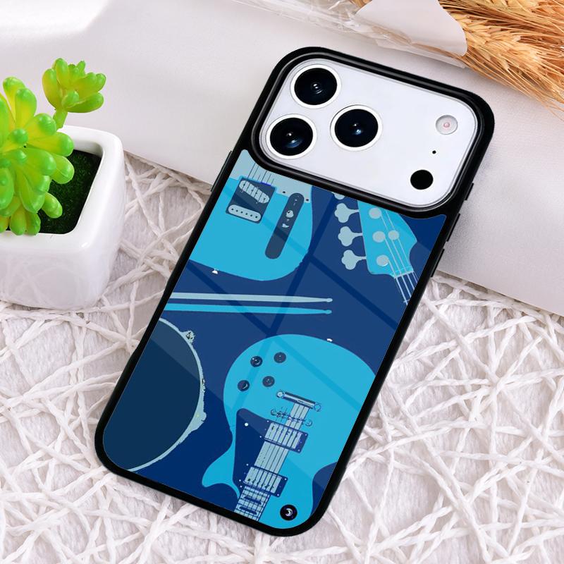 Чехол для телефона Музыкальная гитара для iPhone 17 Air 16 15 11 12 14 13 Pro Max Ударопрочный чехол