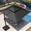 9' X 12' Cantilever Patio Umbrella 360°Rotation Rectangular Outdoor Umbrella, Double Top Large Offset Sun Shade Umbrella