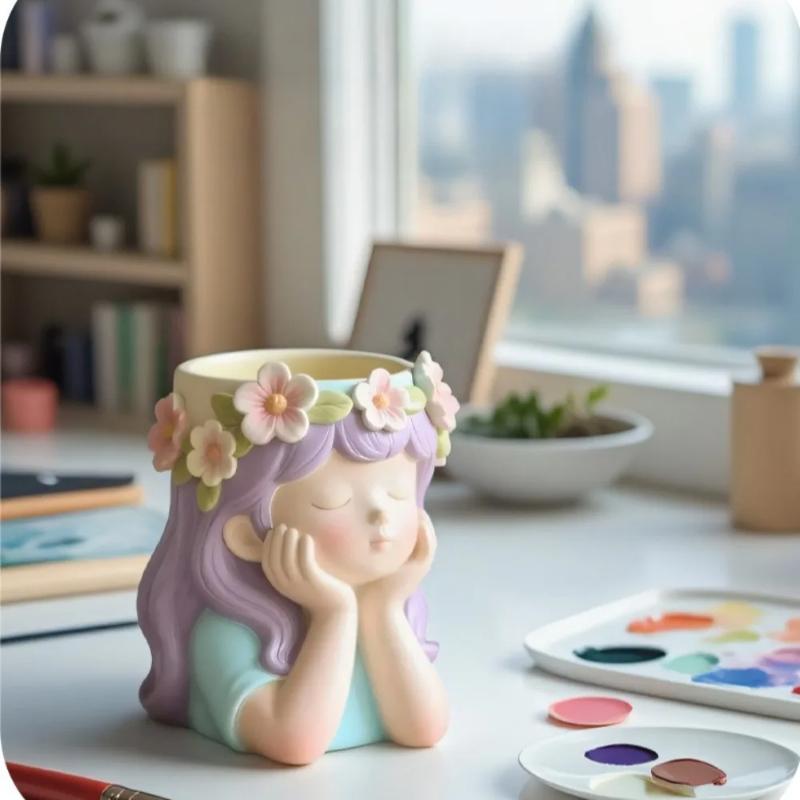 1 шт. силиконовая форма для вазы в форме венка, DIY контейнер для свечного стакана, форма для гипса и бетона, коробка для хранения, форма для смолы для цветочного горшка м