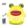Children Room Atmosphere Lamp Frog Silicone Night Light, Rechargeable Touch Bedside with 3 Brightness & Remote Control, 30 Min Timer Desk Decoration,