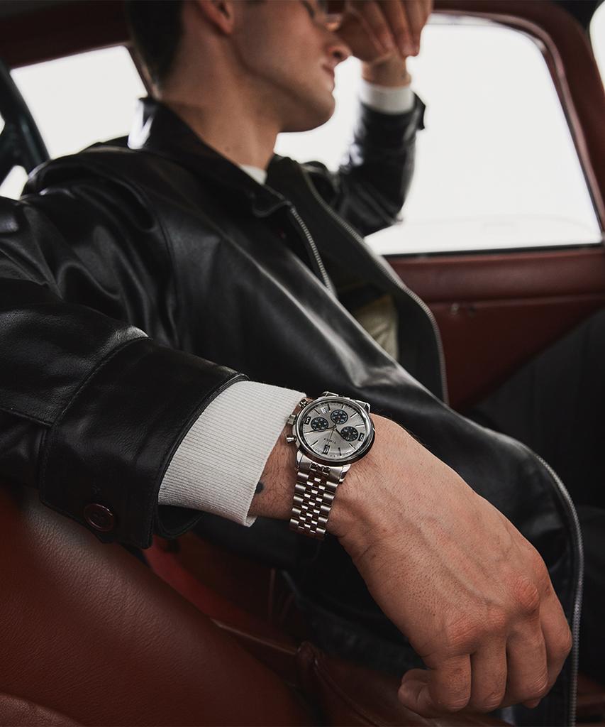 Taimaegseu Merlin Chronograph Tachymeter Men'S Metal Watch 40Mm