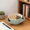 Double Dish Snack Bowl Straw Snack Serving Dish with Shell Storage for Pistachios Edamame Fruits Candy Cherries Nuts
