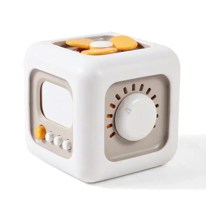 6 In 1 Montessori Cube Toys Sensory Busy Board Baby Practi Skills Drawer Cube Fidget Educational Toys for Girl Boy
