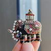 Fashion Imitation Enamel Elephant Brooch Animal Anti-Light Women'S Pin Atmospheric New Men'S Suit Brooch Accessories