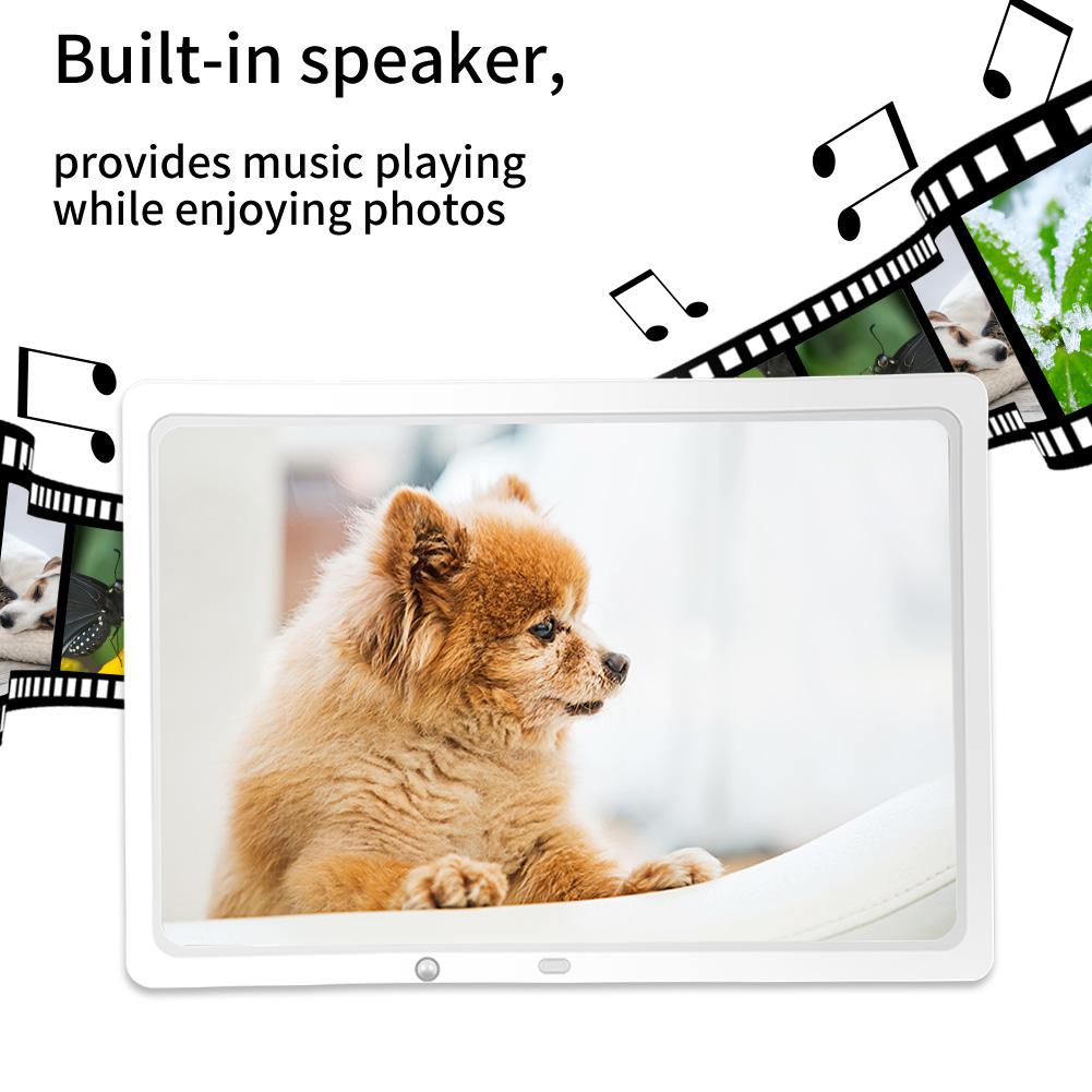 15.4" HD Multifunction Motion Detection Digital Photo Frame with Remote Controller (WhitE )