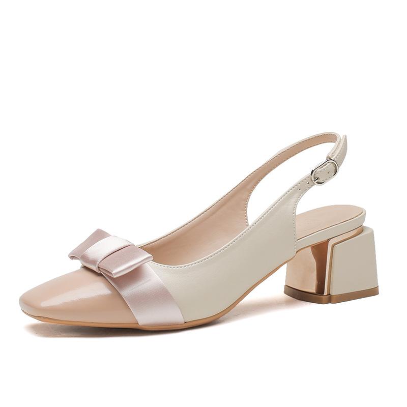 Тапочки Baotou женские летние 2025 года, новые ретро-туфли с квадратным носком и толстым каблуком, сандалии с ремешком сзади