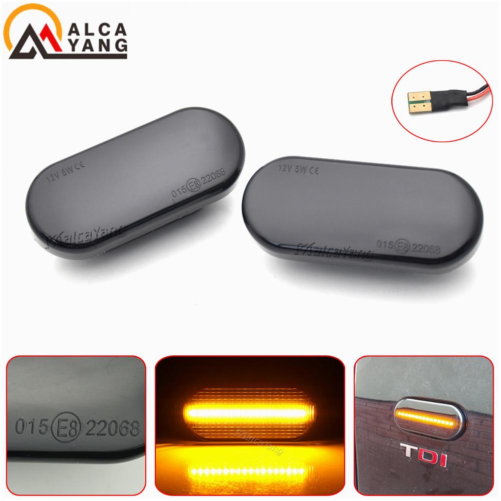 2x Side Marker Light For Seat Ibiza 6L Cordoba Toledo Leon 1M Skoda Octavia Dynamic LED Turn Signal Flashing Indicator Blinker