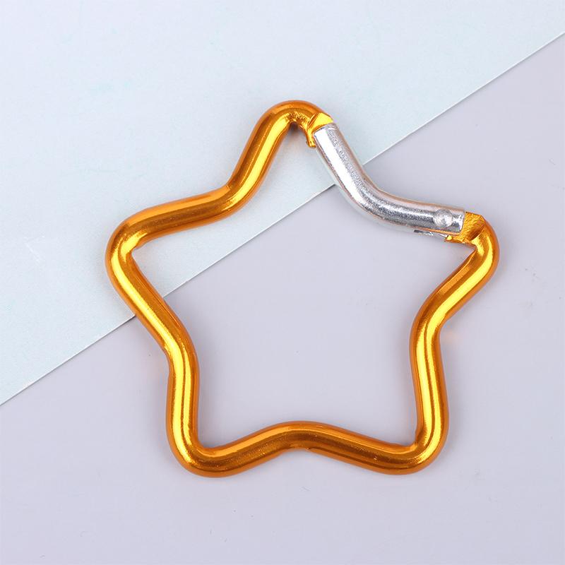 Алюминиевый карабин в форме пятиконечной звезды, зажим для ключей, брелок для ключей на открытом воздухе, крючок для бутылки, подвесная пряжка