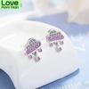 925 Sterling Silver Cute Lovely Mosaic Zircon Cloud Raindrop Earrings For Women Girl Friend Gift Oorbellen S -E780