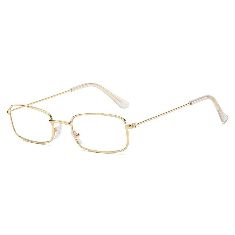 Metal Frame Square Plain Glasses Women Men Ordinary Glasses Rectangle Eyewear Blocking Optical Spectacle Eyeglasses with Lenses