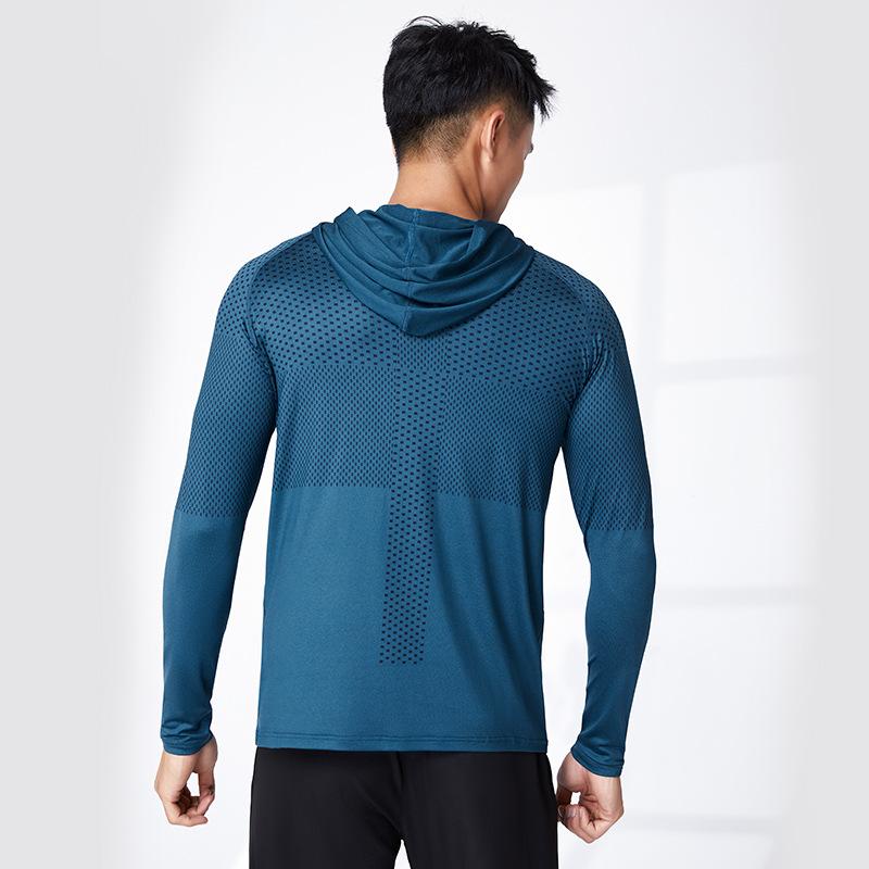 Spring Autumn Men's Training Clothes Track Field Running Sports T-shirts Quick Drying Clothes Fitness Clothes Long Sleeved Hooded Tops T-Shirts Men’s